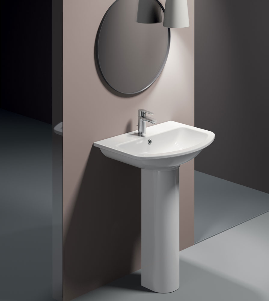 9131111 Подвесная раковина настенная овальная GSI ceramica City белая - Вид №2