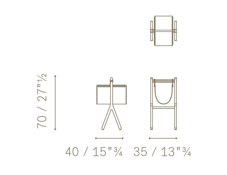 Стойка для журналов из массива дерева Poltrona Frau коллекция-мебель и аксессуары ARCH-00079782 - Вид №2