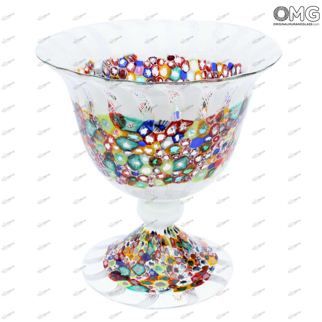 1998 ORIGINALMURANOGLASS Полосатая чаша Миллефиори - муранское стекло OMG 30 см 