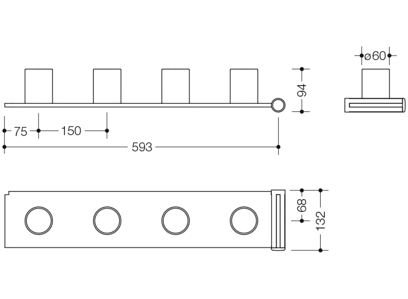 800.03.411 Набор удлинителей для держателей зубных щеток, 4 места HEWI Kids - Вид №9