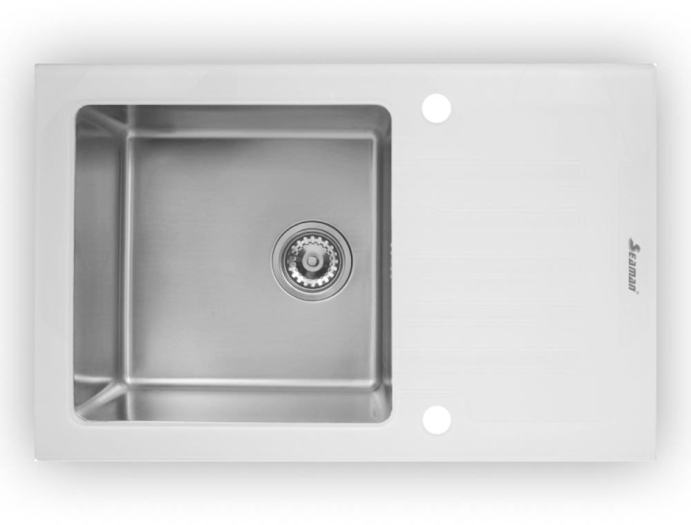 Кухонные мойки Eco Glass SMG-780W.B SEAMAN