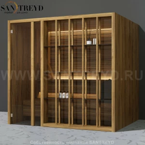 Effegibi YOKU.S105 SA.70100006 Сауна с левой дверью. Мощность: 10,5 кВт макс. Размеры: длина 230 см, ширина 200 см. Отделка: термообработанное дерево