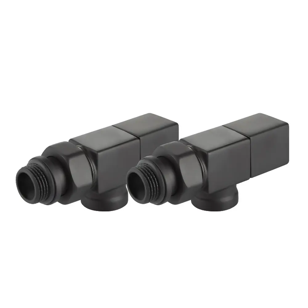 Набор вентилей для радиатора Royal Thermo Cube 1/2" осевой цвет черный 89353149 STLM-2206041  - Вид №3