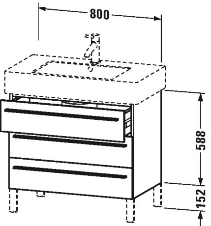XL655304747 X-Large Тумбочка напольная Каменно-синий глянцевый лак Duravit - Вид №1