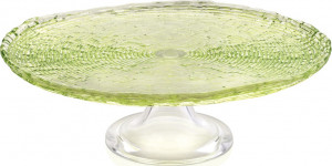 10534775 IVV Блюдо круглое на ножке IVV "Мультиколор" 32см (зелёное) Стекло