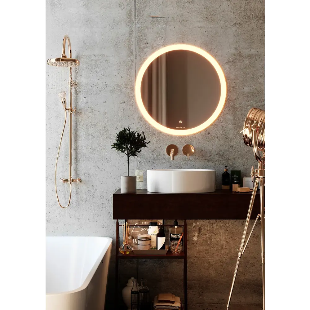 Зеркало для ванной Omega Glass Тип 3 SD323 с подсветкой 80 см круглое STLM-2147617 - Вид №1