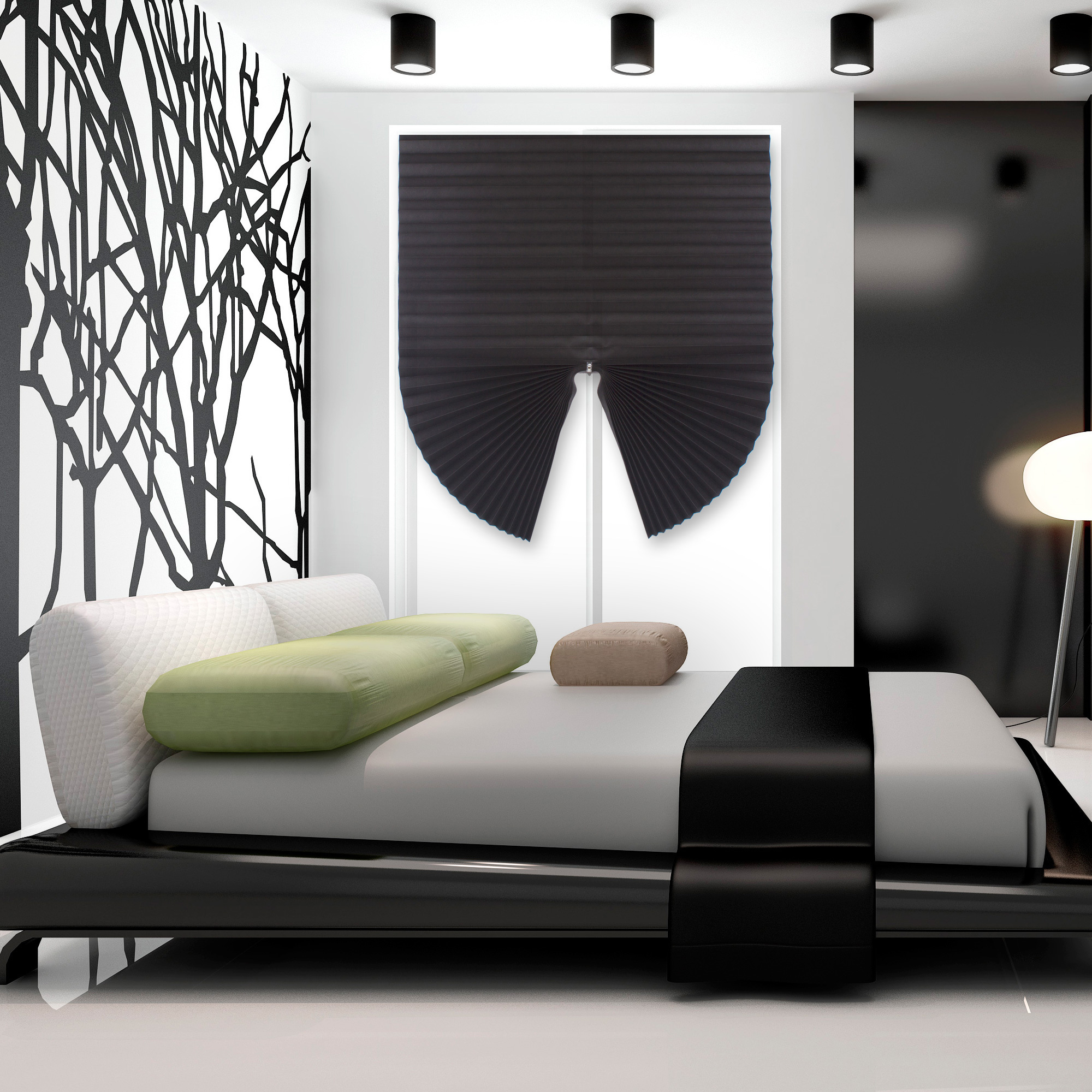 87557170 Жалюзи плиссе LY-PB03 90x190 см текстиль черные STLM-0074474 Santreyd  - Вид №5