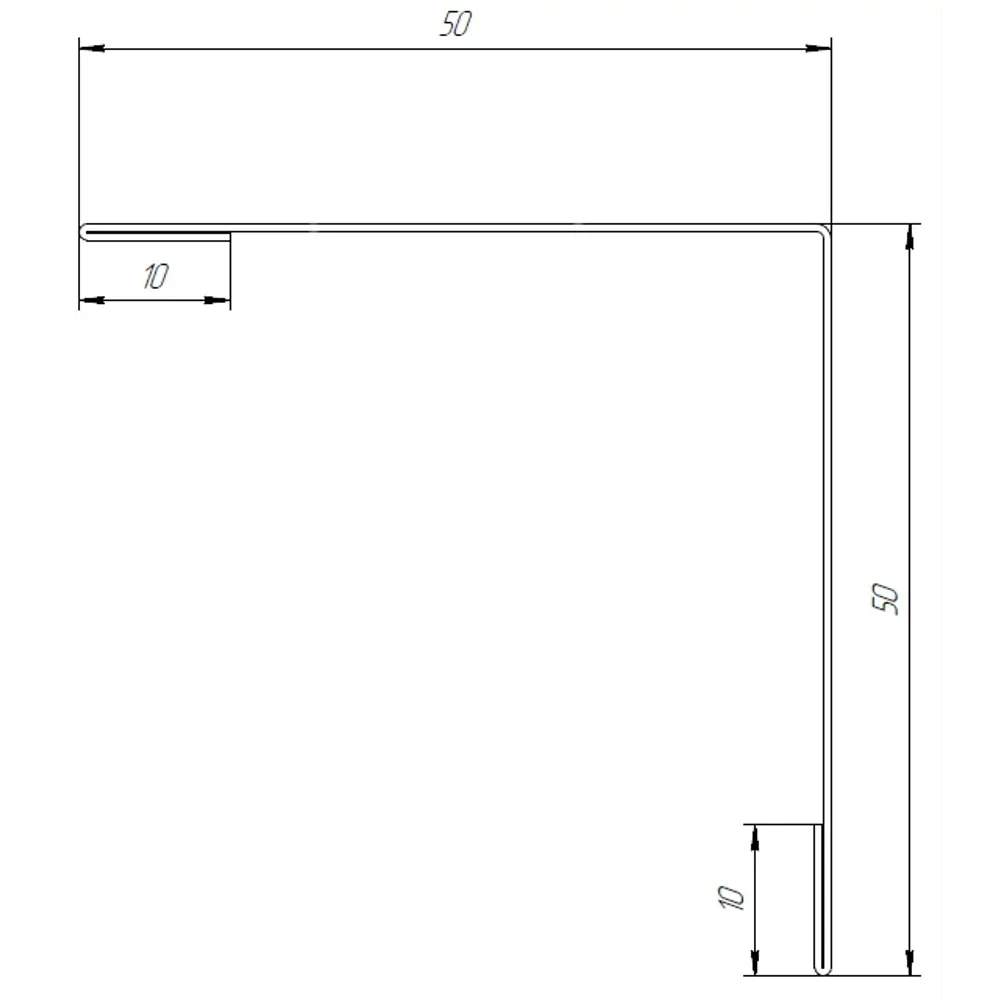 Планка для наружных углов 50x50 мм 2 м 0.4мм RAL 6005 Зеленый Santreyd STLM-2091758 - Вид №1