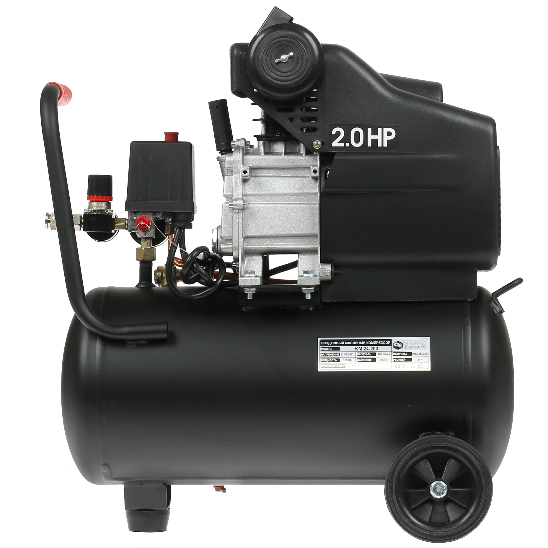 Компрессор поршневой масляный Quattro Elementi KM 24-200 248-467 1167347 STDN-0136594 - Вид №2