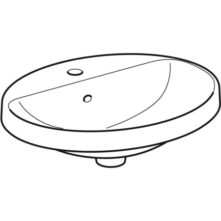 500.712.01.2 Встраиваемая раковина Geberit VariForm овальной формы, с полкой для отверстия под смеситель Geberit  - Вид №1