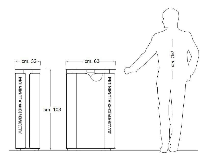 Корзина для мусора из оцинкованного листа DIMCAR PHURO ARCH-00120541 - Вид №2