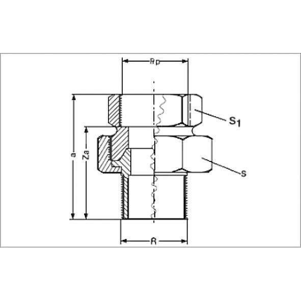 13341212 SANHA 3341 PURAFIT сгон ВР-НР, с плоским уплотнением 21/2 мм  - Вид №1
