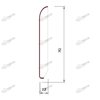 Плинтус Tecnorivest Черный Шпонированный Прямой 70x13 Дуб 2500х70 мм 1010001074