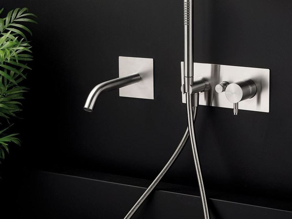 Настенный смеситель для ванны из нержавеющей стали с ручным душем Ritmonio Diametro35 Inox ARCH-00122953 - Вид №1