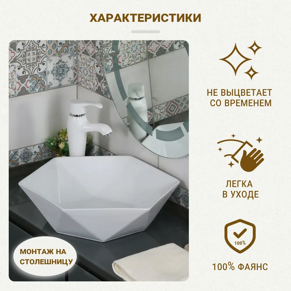 Мини-раковина Melana MLN-320342 накладная белая STLM-2033497 - Вид №1