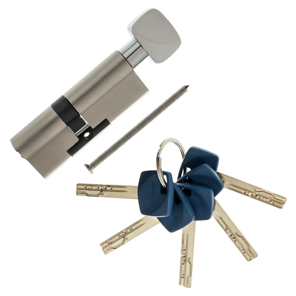 Цилиндр Apecs Premier XR-80(35/45C)-C15-NI, 35x45 мм, ключ/вертушка, цвет никель ЦИЛИНДР APECSXR-80(35/45C)-C15-NI КЛ-ВЕР STLM-2011092 - Вид №1