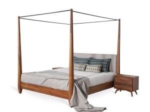 Двуспальная кровать из тикового дерева с балдахином
