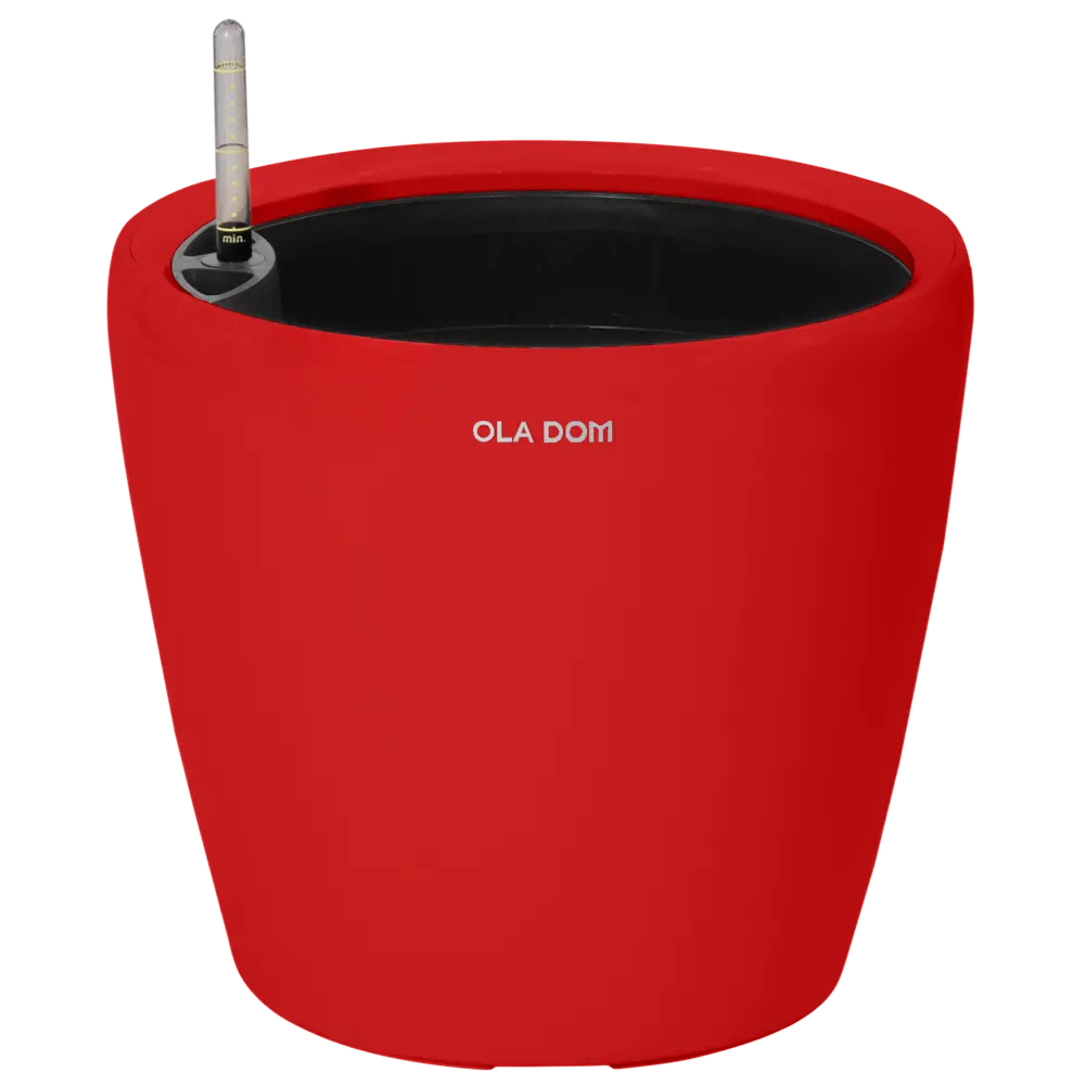 Кашпо Oladom Deluxe Ø36 h32.5 см v16 л пластик красный с автополивом 89446365 STLM-2011006 Santreyd