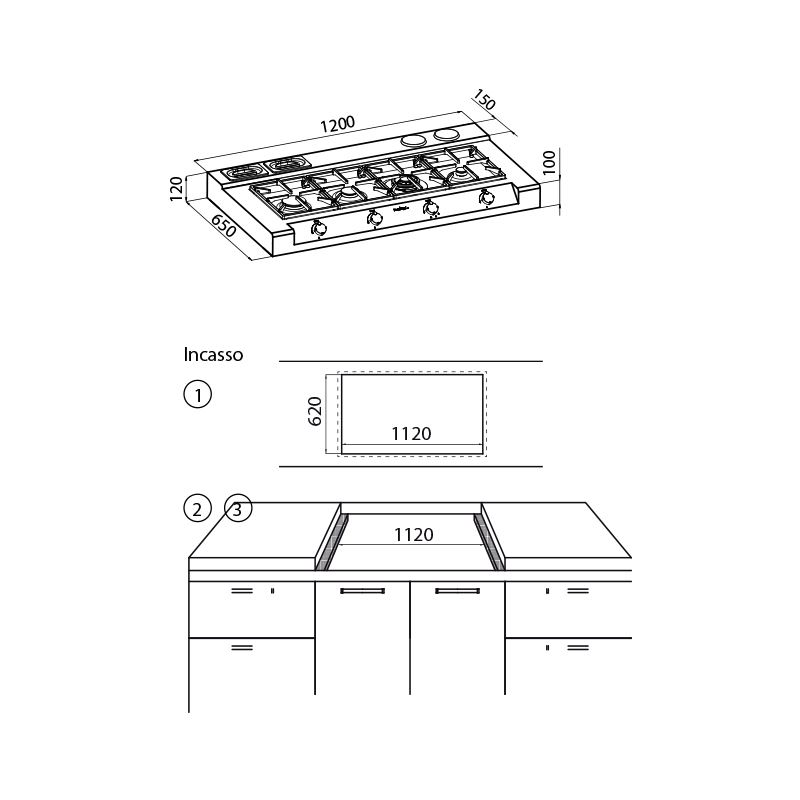 3154000 Rangetop Foster Milano Line Plus 3154000 Fosterspa  - Вид №1