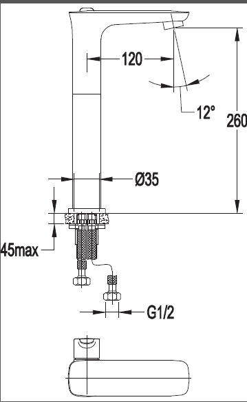 Смеситель для накладных раковин Cezares TESORO-LC-01-W0 - Вид №1