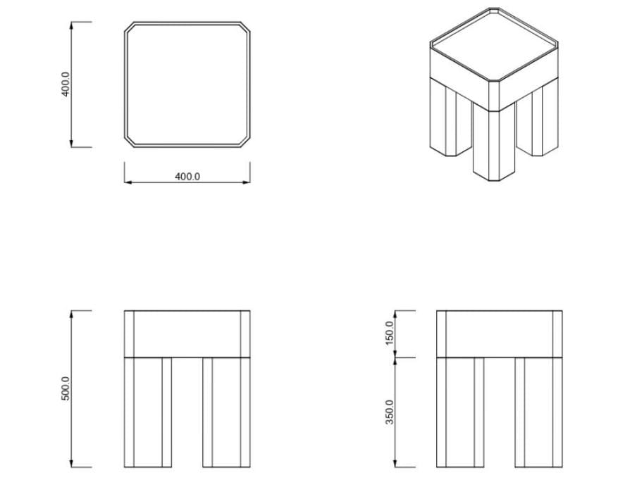 Деревянный квадратный журнальный столик Joyf блок ARCH-00046907 - Вид №10