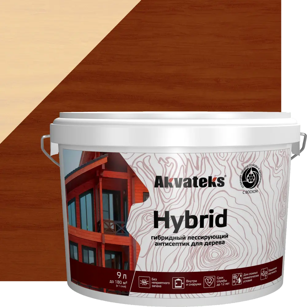 АКВАТЕКС Hybrid - гибридный антисептик для дерева Орех 9 л 86364488