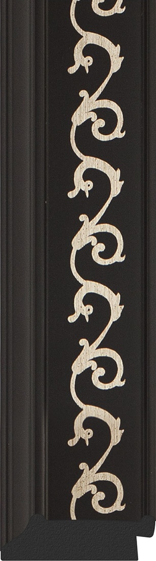 BY 6308 Зеркало напольное с гравировкой в багетной раме - черный ардеко 81 mm EVOFORM Exclusive-G floor - Вид №3