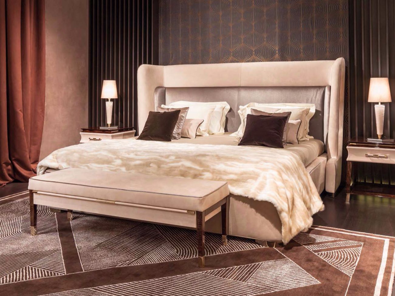 Двуспальная кровать из ткани для отеля Turri ARCH-00149465 - Вид №1