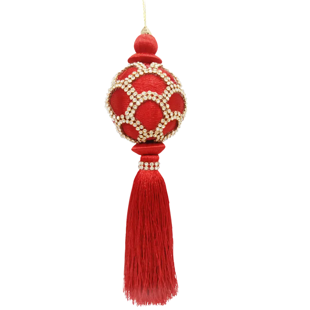 89381671 Украшение елочное «Кисть», 24x6 см, цвет бордовый STLM-1538241 Santreyd  - Вид №1