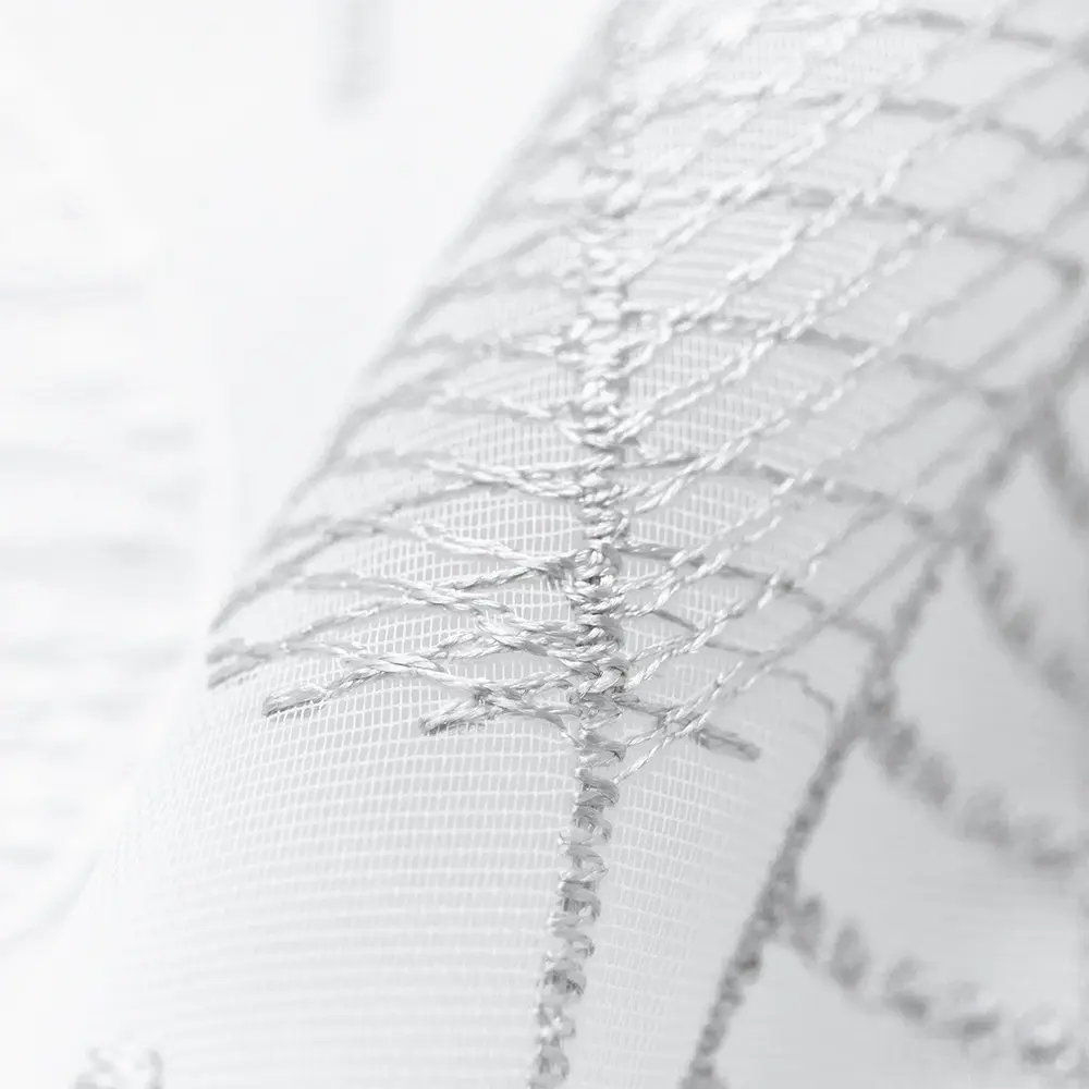 Тюль 1 м/п Foglie сетка вышитая 280 см цвет серый TEX REPUBLIC STLM-2135025 - Вид №1