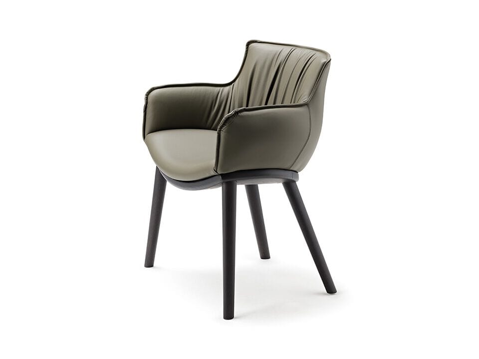 Кожаный мягкий стул с подлокотниками Cattelan italia Ронда ARCH-00048558