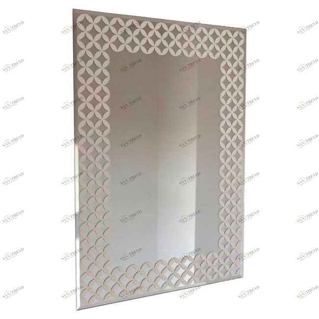 Зеркало прямоугольное с белым принтом "Колди-1" GRAUM ДИЗАЙНЕРСКИЕ 304134 Зеркальный 