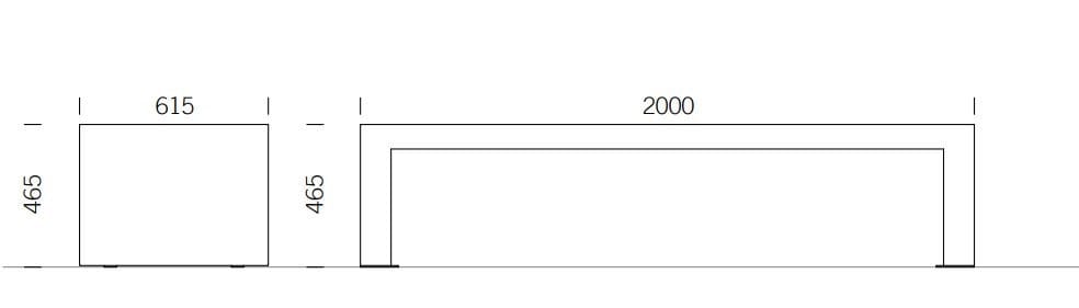 Скамья из нержавеющей стали без спинки BENKERT BANKE Sicorum ARCH-00134120 - Вид №2