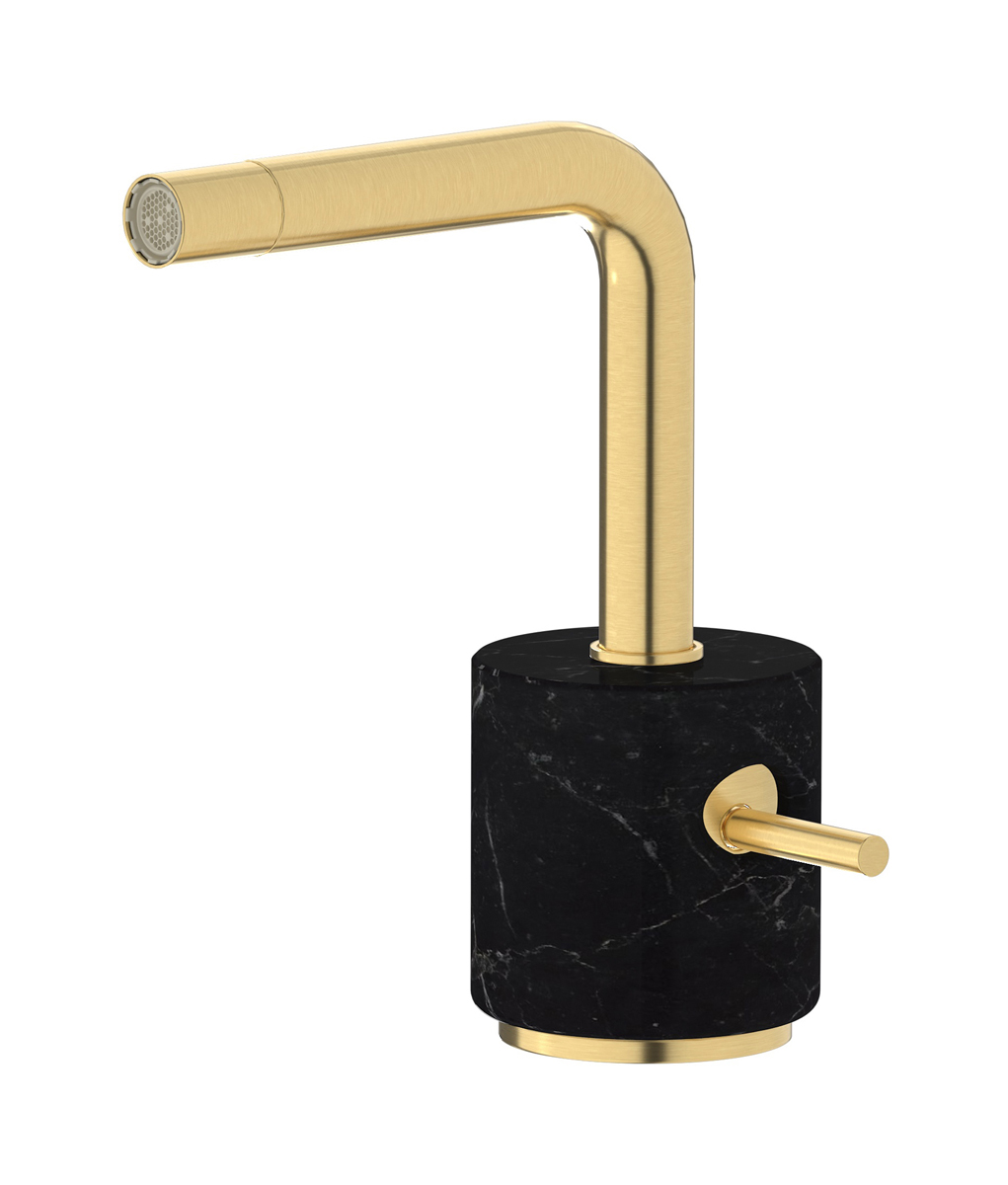 Смеситель для биде на 1 отверстие в комплекте с донным клапаном. WE ARE IB mm220os_2 Brushed Gold Marmo