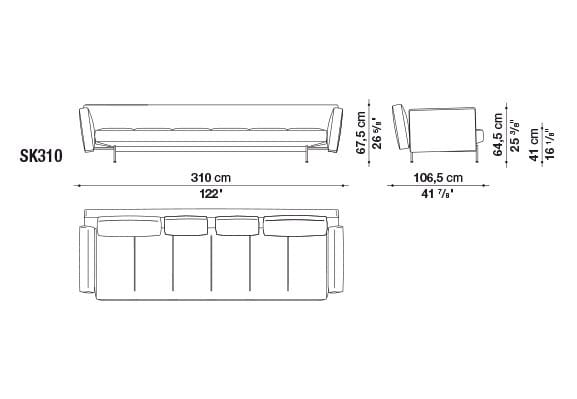 4-местный тканевый диван B&B Italia SAKé ARCH-00047032 - Вид №1