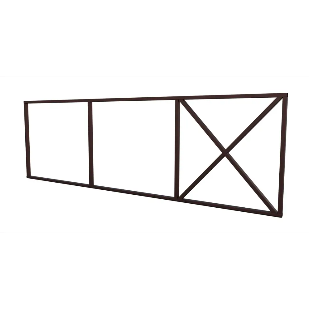 Ворота из профнастила 200x400 см 80x60 мм откатные RAL 8017 коричневый Santreyd STLM-2103417