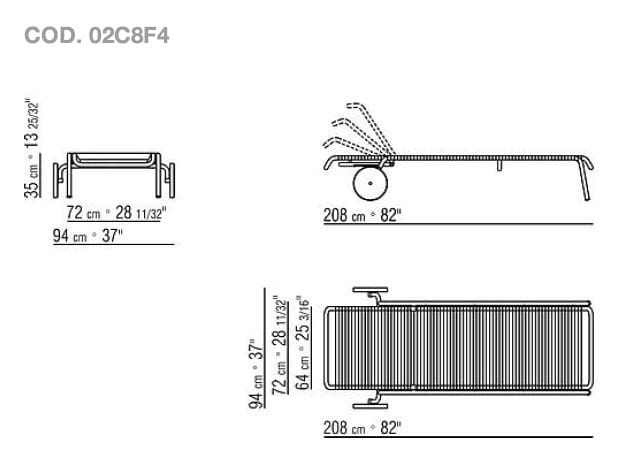 Веревочная Садовая кровать с колесами Flexform Calipso ARCH-00053361 - Вид №8