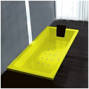 Ванна Gruppo treesse Quadra 170 V072C-DX-Z жёлтая с аэромассажем прямоугольная встроенная правая
