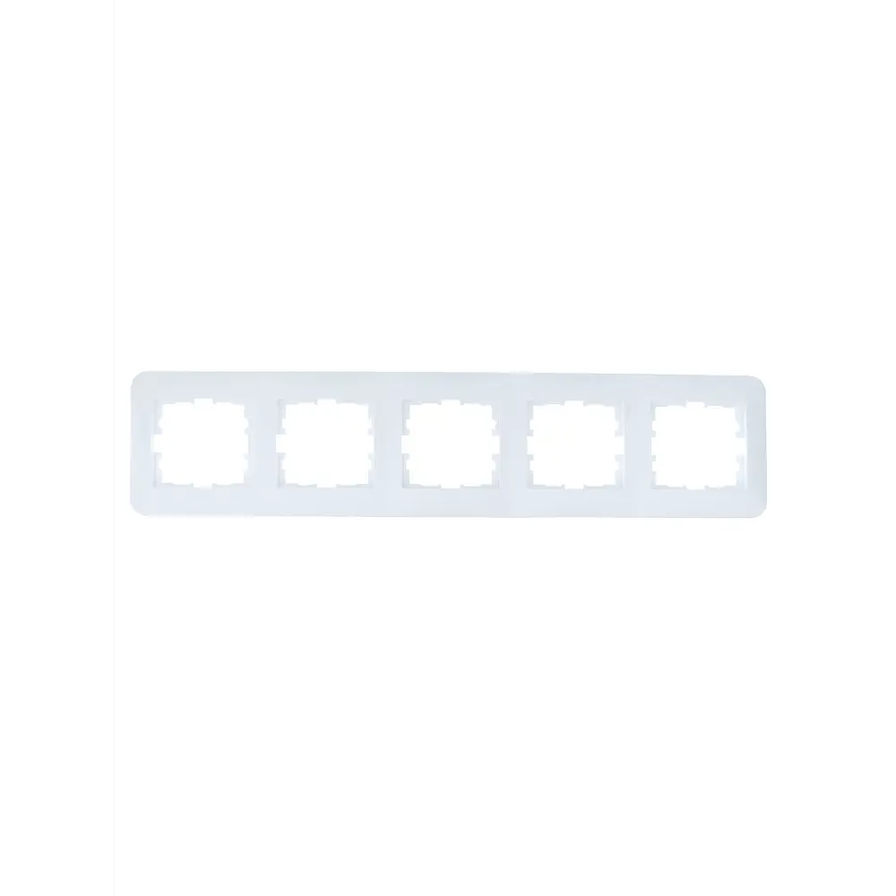Рамка для розеток и выключателей Lezard Asti 5 постов горизонтальная цвет белый STLM-2099096