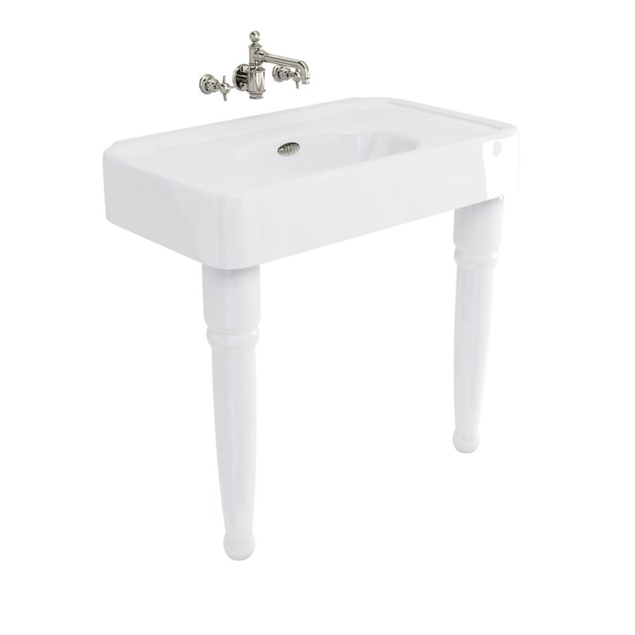 Burlington Arcade Раковина Arcade 900 мм с переливом и керамическими ножками консоли с никелевым переливом и керамическими ножками консоли ARC900 NTH ARC2 