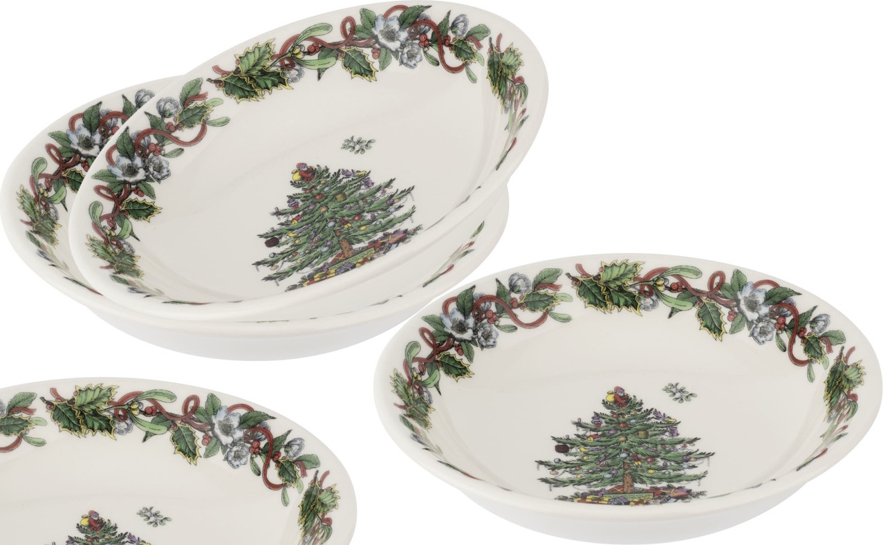 10667047 Spode Набор салатников Spode "Рождественская ель.Эксклюзив"15см, 4шт Фаянс 