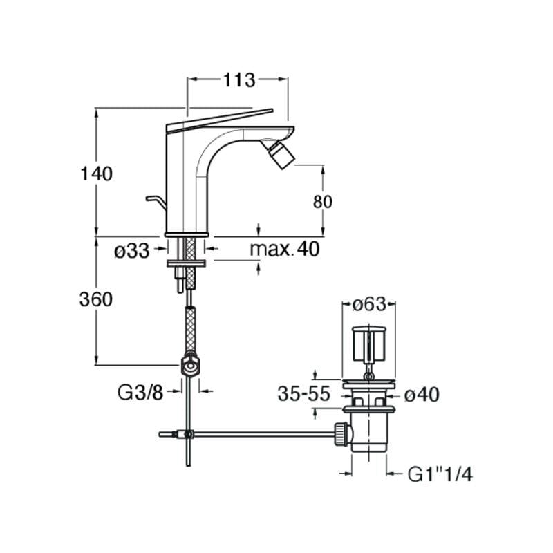 Смеситель для биде с одной ручкой CRISTINA Rubinetterie Blade ARCH-00010006 - Вид №1