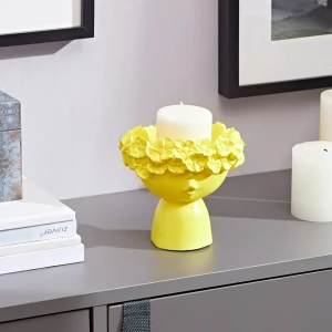 Ваза фигурная Мила гипс цвет лимон 13.3 см