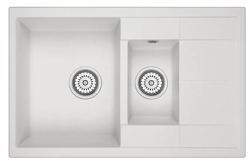 7802, АРКТИК (БЕЛЫЙ), кухонная мойка, кварц
