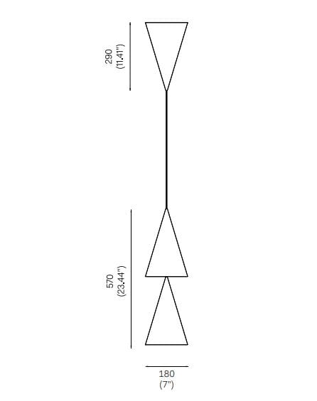 Алюминиевый светодиодный подвесной светильник с порошковым покрытием Michael Anastassiades TWIN PEAK DOWN ARCH-00023904 - Вид №3
