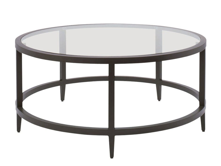 Круглый алюминиевый и стеклянный журнальный столик JANUS et Cie Azimuth ARCH-00106618