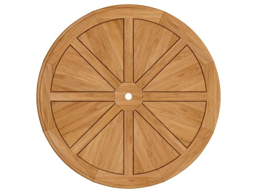 ASTELLO Круглый садовый стол из тика Fleur de lys sun-id-1468575 - Вид №4