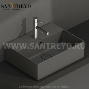 IN046SK Подвесная раковина настенная прямоугольная Ceramica Globo T-EDGE серая