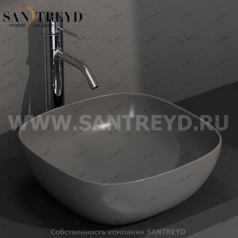 B6Q43SK Накладная раковина на столешницу  квадратная Ceramica Globo T-EDGE