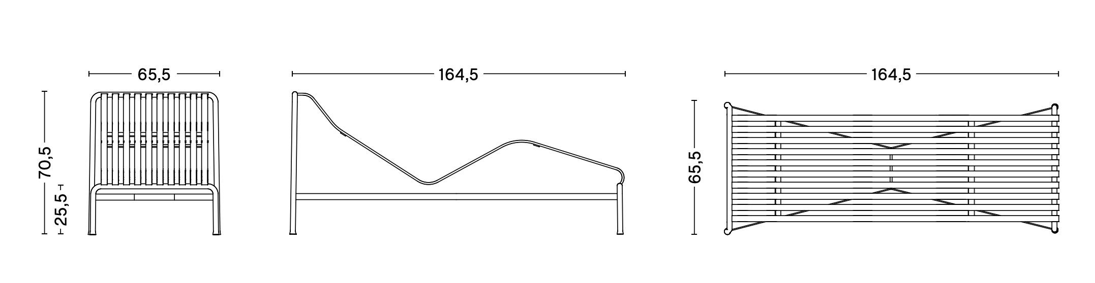 Стальной садовый шезлонг Hay Палисад ARCH-00103216 - Вид №21